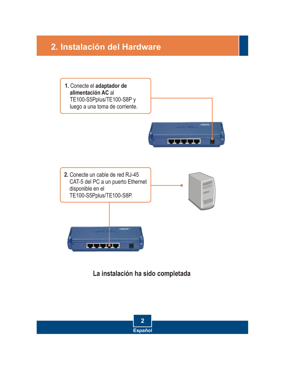 TRENDnet S5Pplus manual Instalación del Hardware 