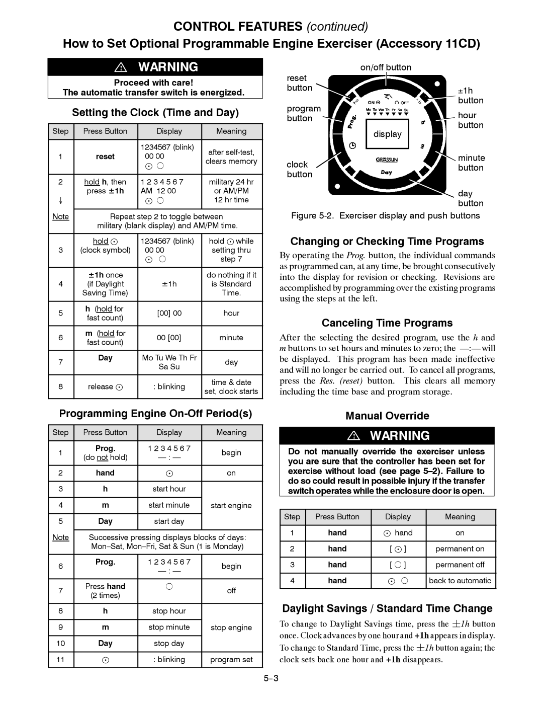 TRENDnet Series 300 manual Setting the Clock Time and Day, Changing or Checking Time Programs, Canceling Time Programs 