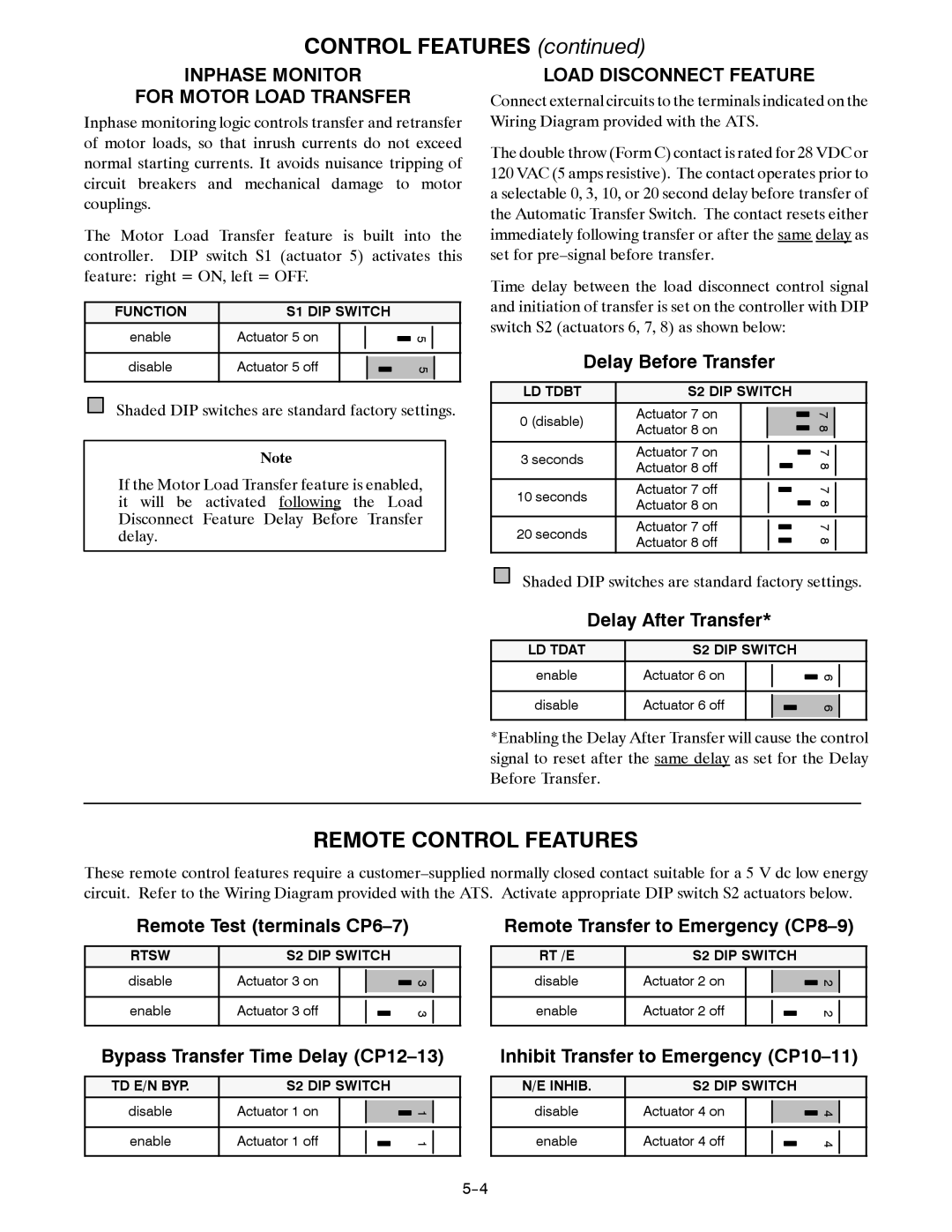 TRENDnet Series 300 manual Inphase Monitor For Motor Load Transfer, Load Disconnect Feature 