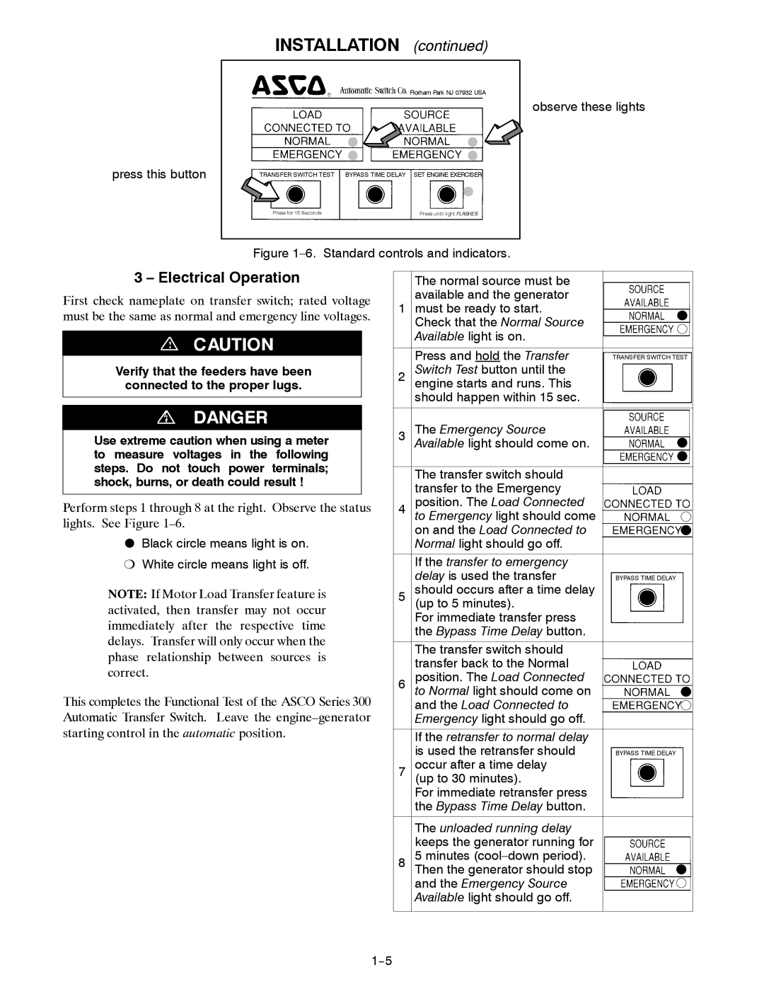 TRENDnet Series 300 manual Electrical Operation 