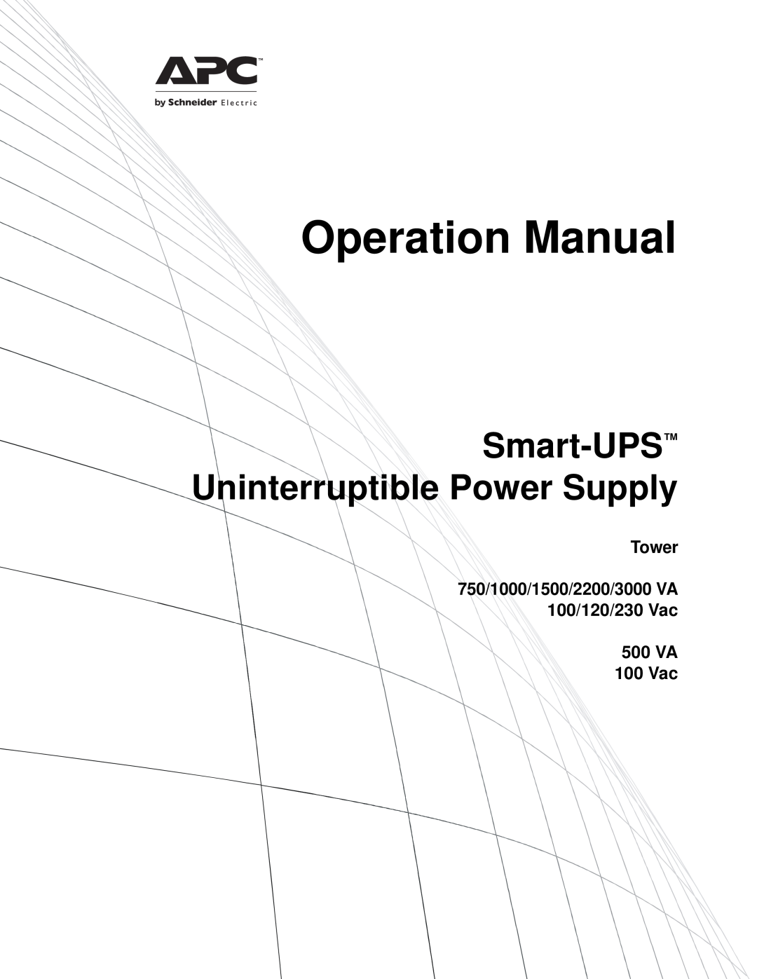 TRENDnet SMT1000 operation manual Smart-UPS Uninterruptible Power Supply, Tower, 500 VA 100 Vac 