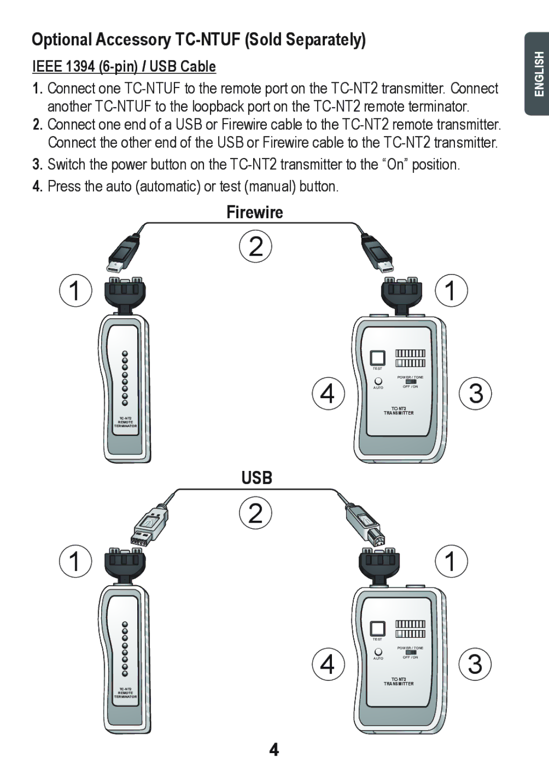 TRENDnet TRENDnet Network Cable Tester, TC-NT2 Optional Accessory TC-NTUF Sold Separately, Ieee 1394 6-pin / USB Cable 