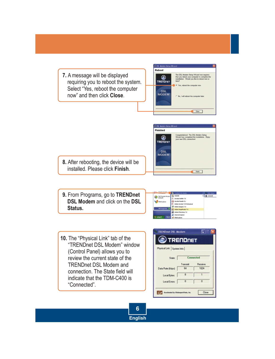 TRENDnet TDM-E400 manual Status 