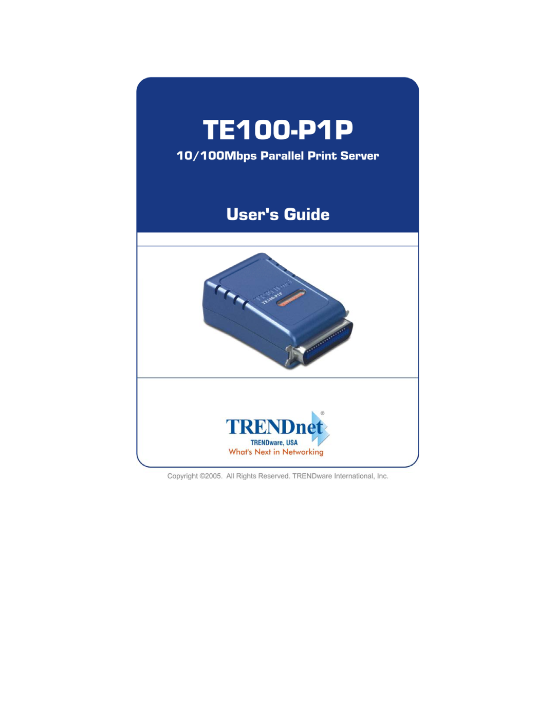 TRENDnet TE100-P1P manual 