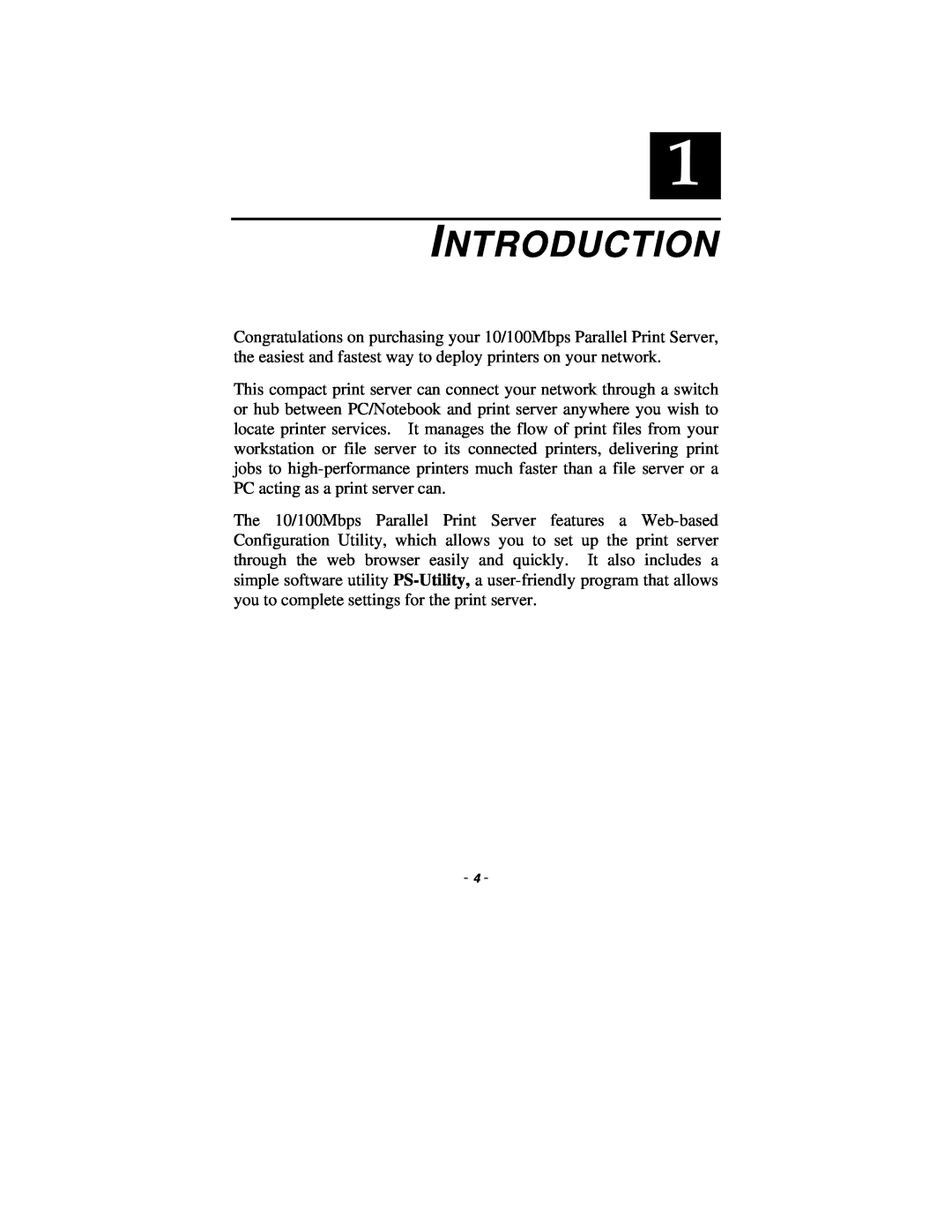 TRENDnet TE100-P1P manual Introduction 