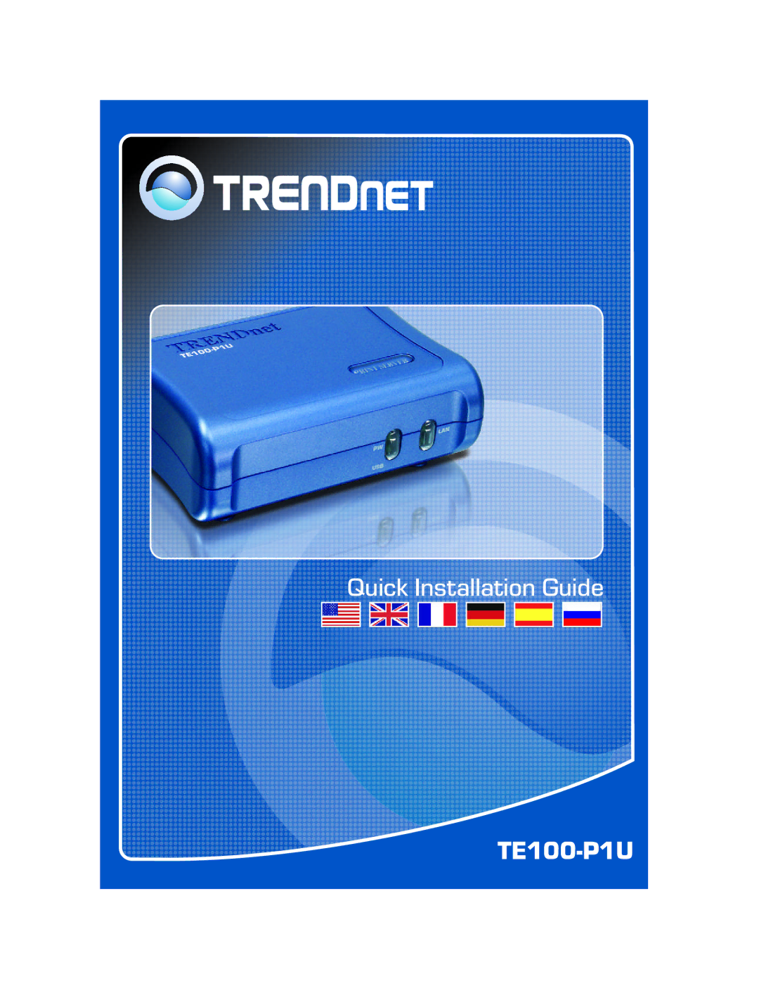 TRENDnet Print Server manual TE100-P1U 