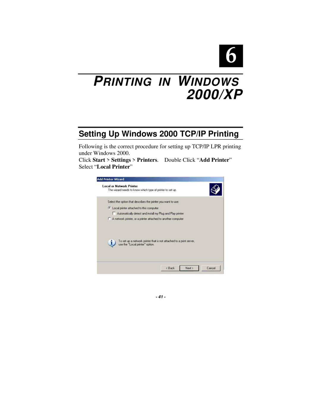 TRENDnet TE100-P1U manual 2000/XP 