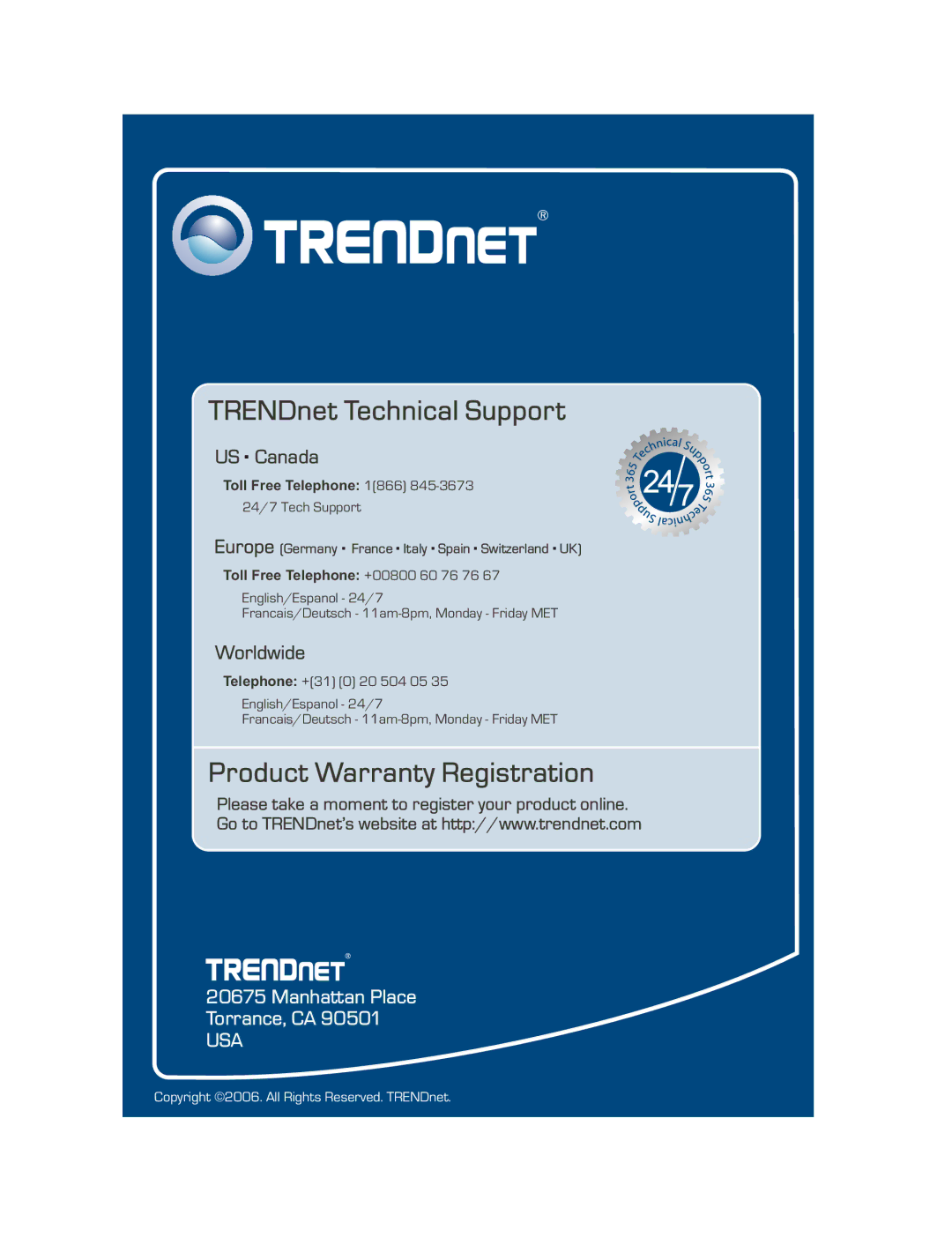 TRENDnet TE100-PCIWA, TE100-PCIWM manual Product Warranty Registration 