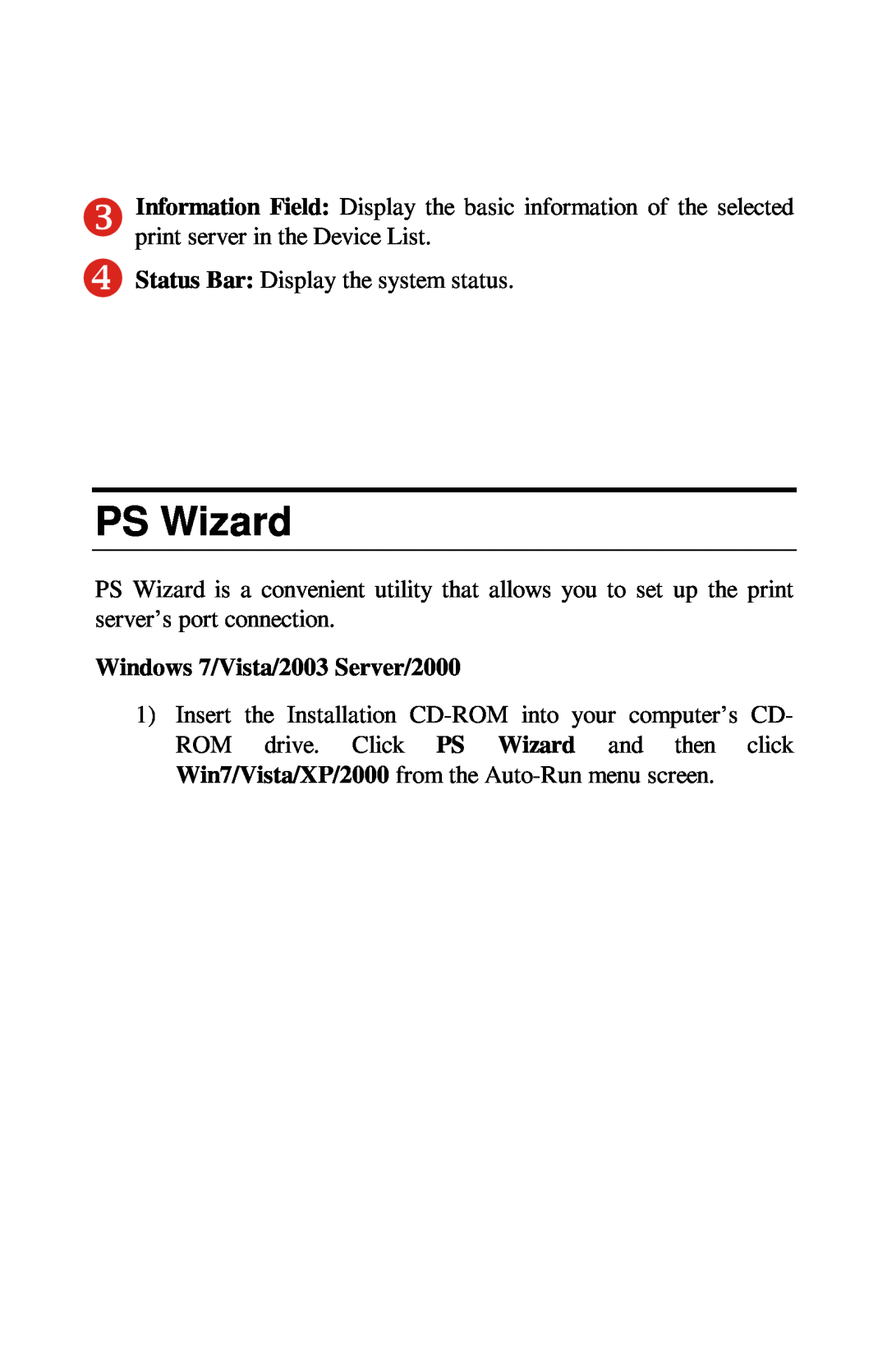 TRENDnet TE100-PIP manual PS Wizard, Windows 7/Vista/2003 Server/2000 