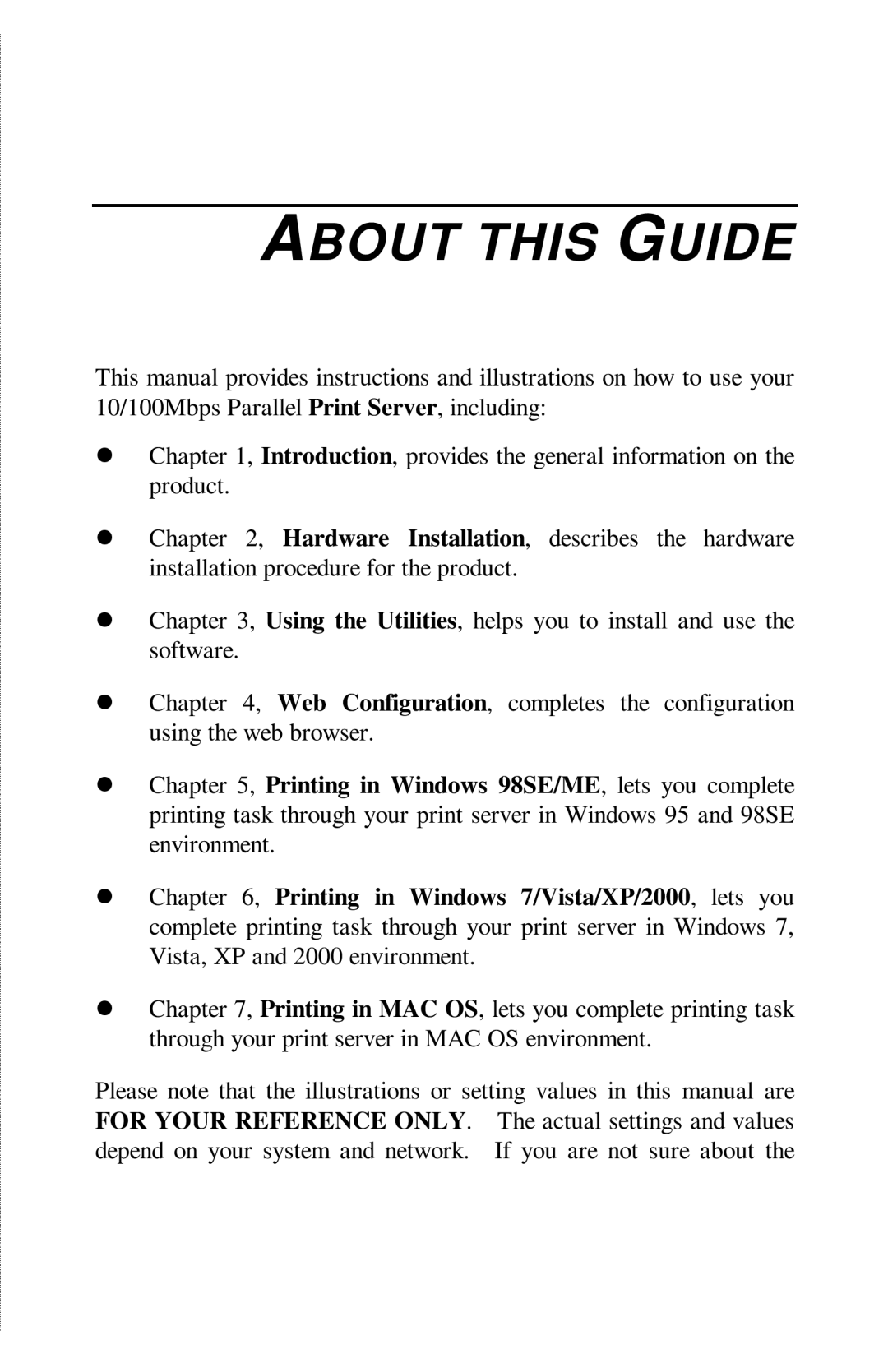 TRENDnet TE100-PIP manual About this Guide 