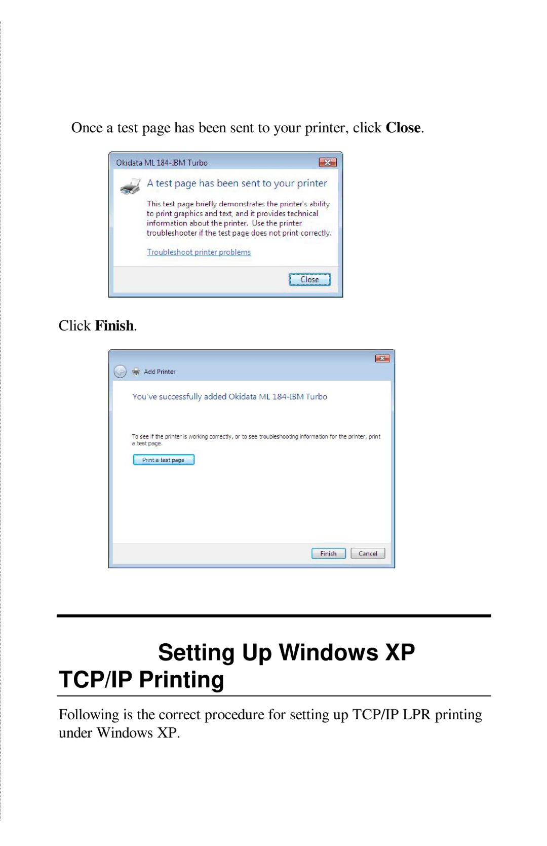 TRENDnet TE100-PIP manual Setting Up Windows XP TCP/IP Printing 