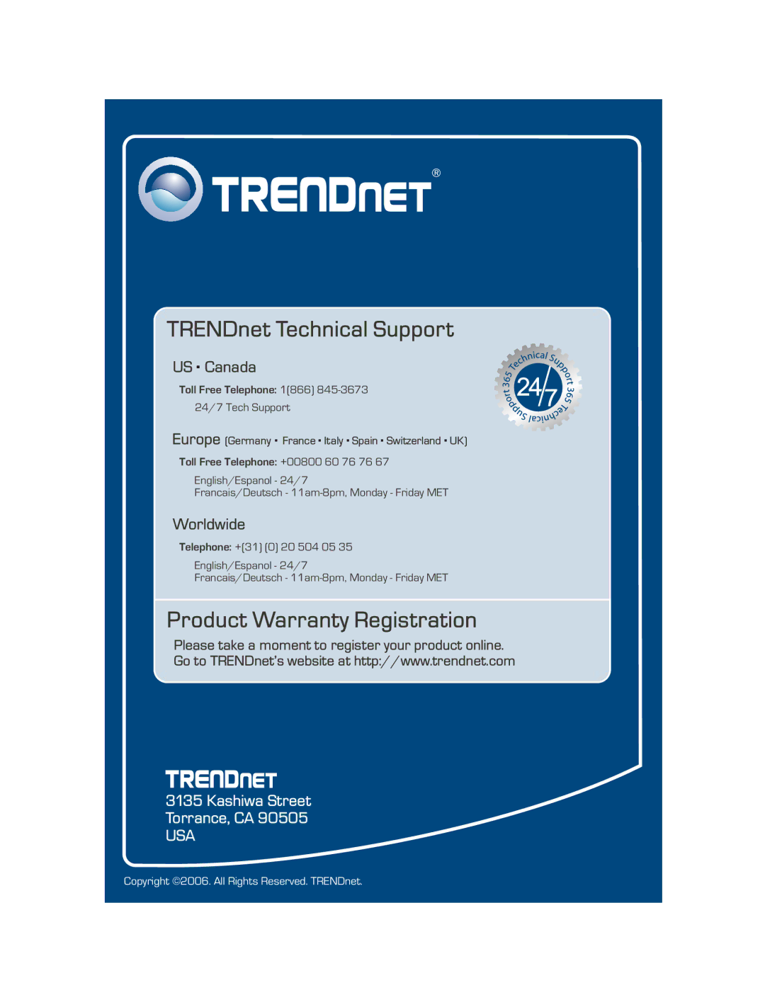 TRENDnet TEG-240WS, TEG-160WS manual Product Warranty Registration 