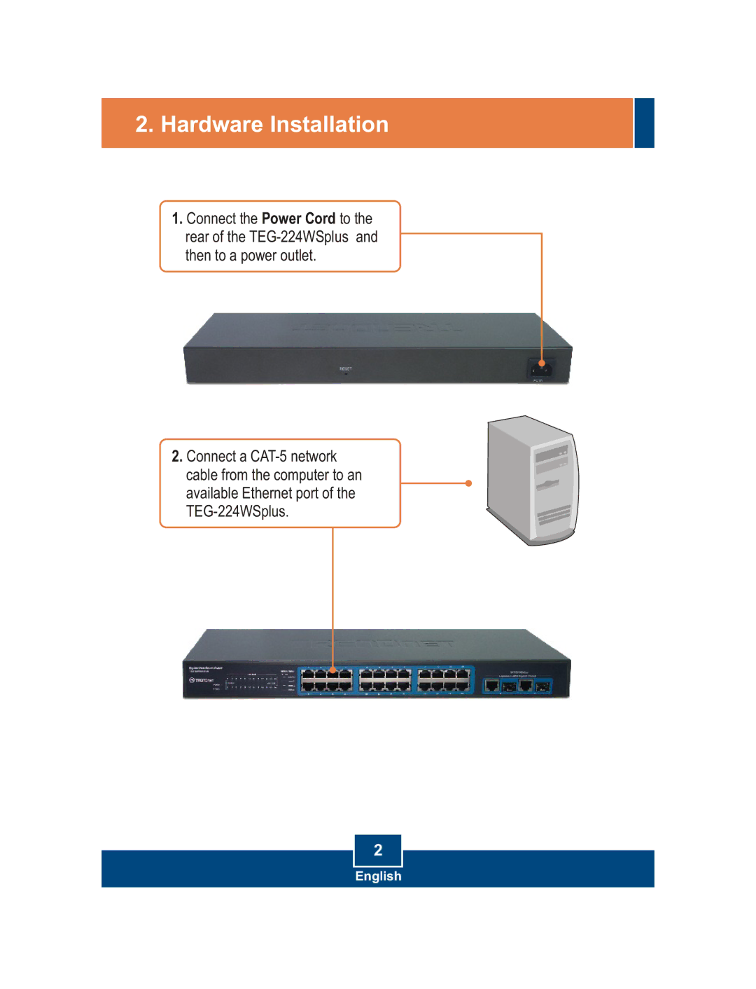 TRENDnet TEG-224WS manual Hardware Installation 