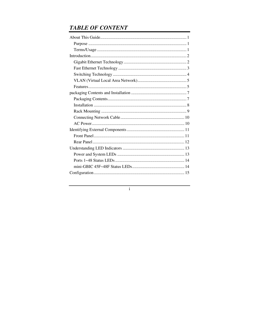 TRENDnet TEG-448WS manual Table of Content 