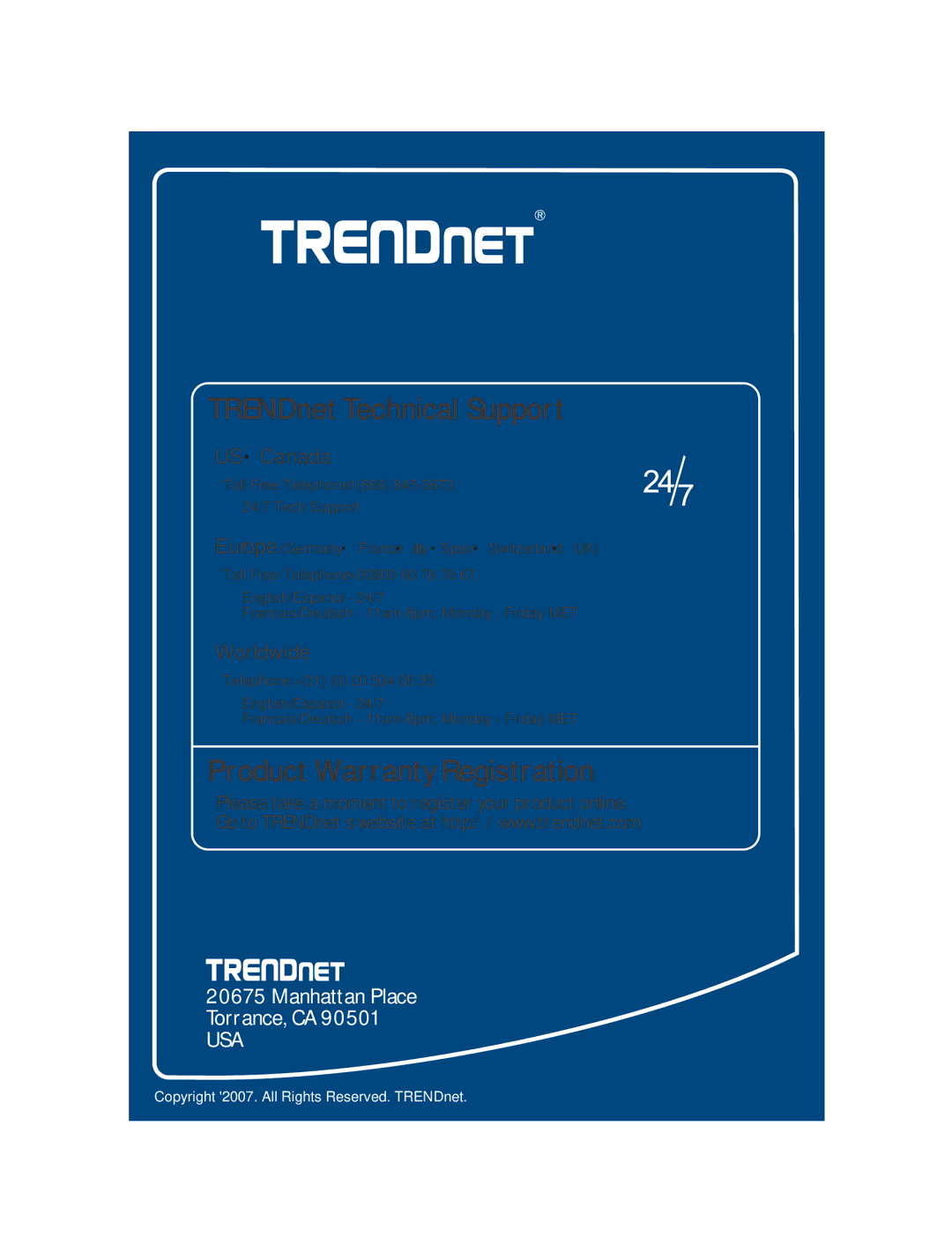 TRENDnet TEG-448WS manual Product Warranty Registration 