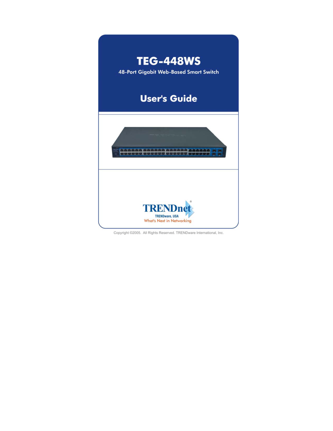 TRENDnet TEG-448WS manual Quick Installation Guide 