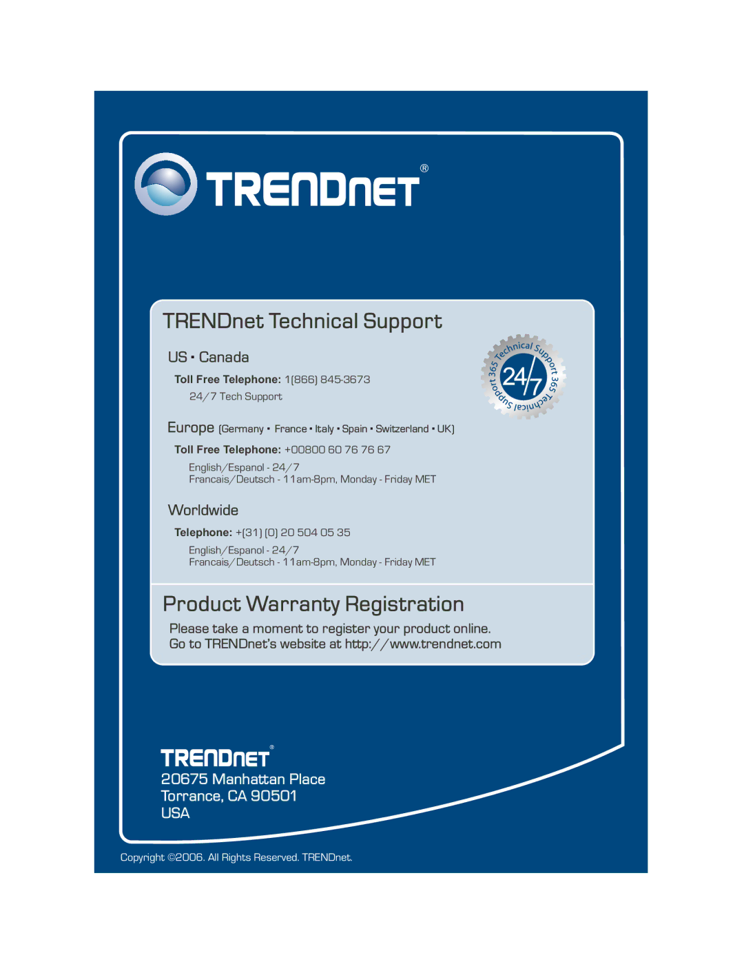 TRENDnet TEG-S240TX, TEG-S160TX manual Product Warranty Registration 