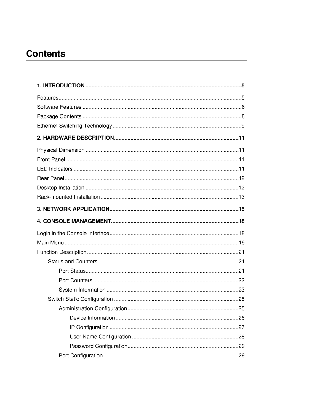 TRENDnet TEG-S3000I manual Contents 