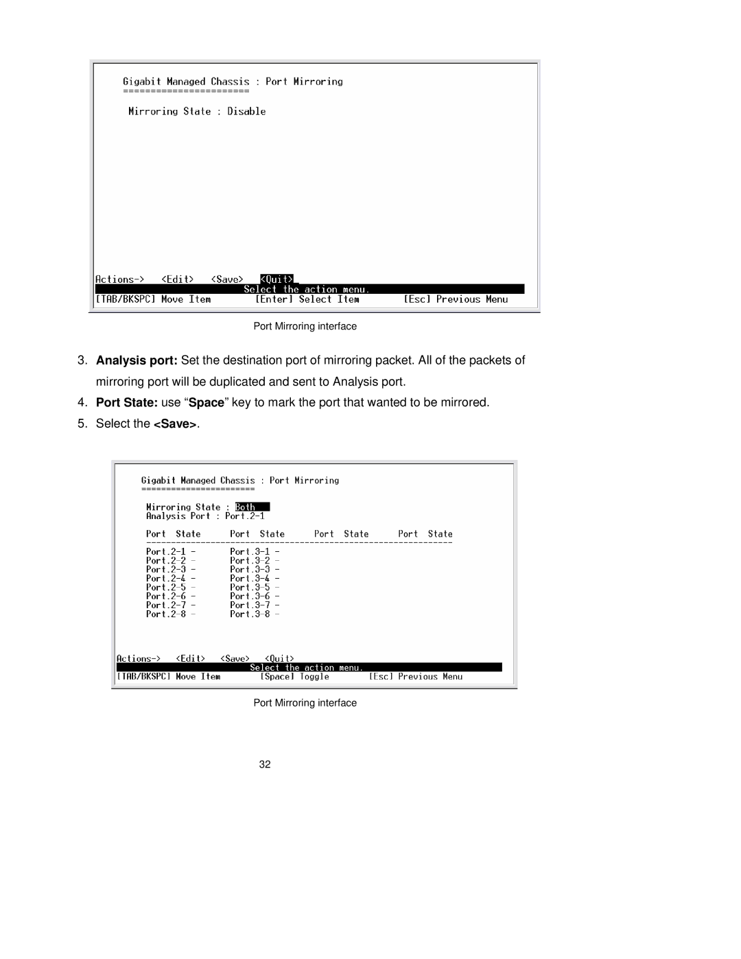 TRENDnet TEG-S3000I manual Port Mirroring interface 