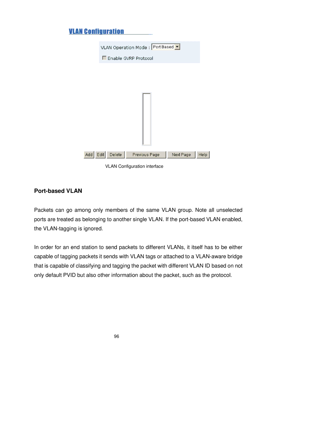 TRENDnet TEG-S3000I manual Port-based Vlan 