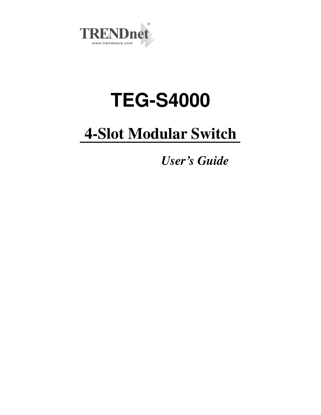 TRENDnet TEG-S4000 manual 