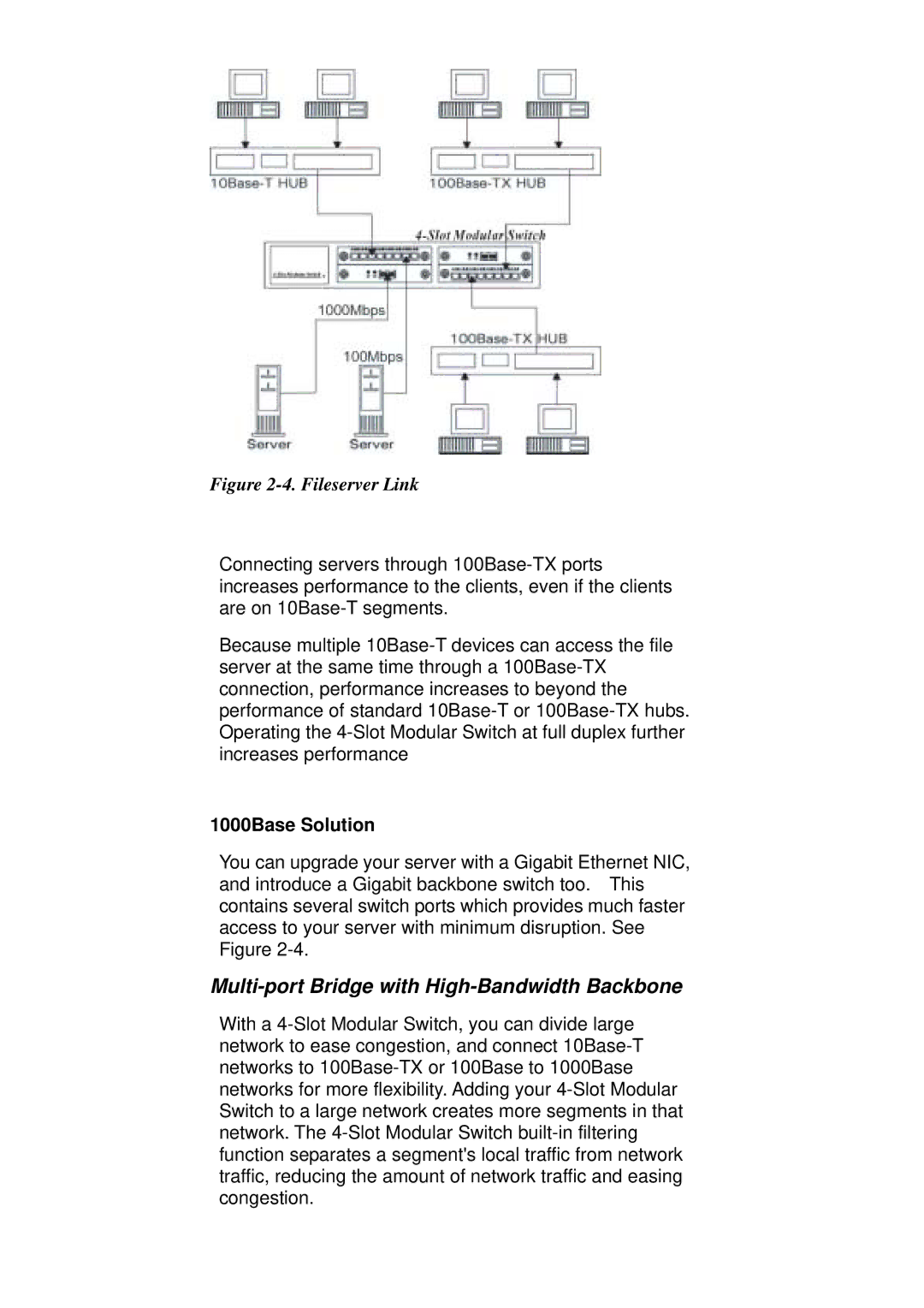 TRENDnet TEG-S4000 manual Multi-port Bridge with High-Bandwidth Backbone, 1000Base Solution 