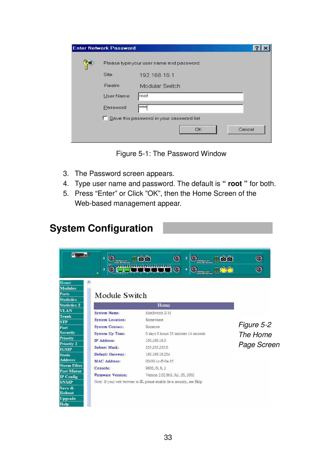 TRENDnet TEG-S4000I manual System Configuration 