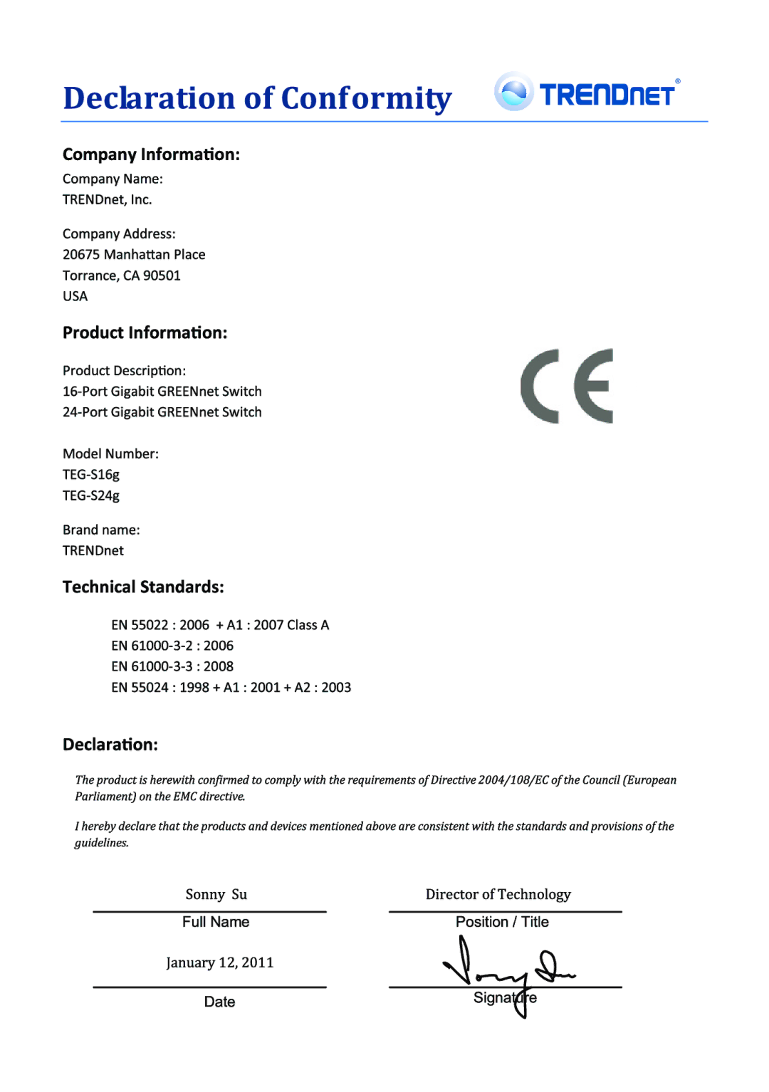 TRENDnet TEGS16g, TEGS24g manual 