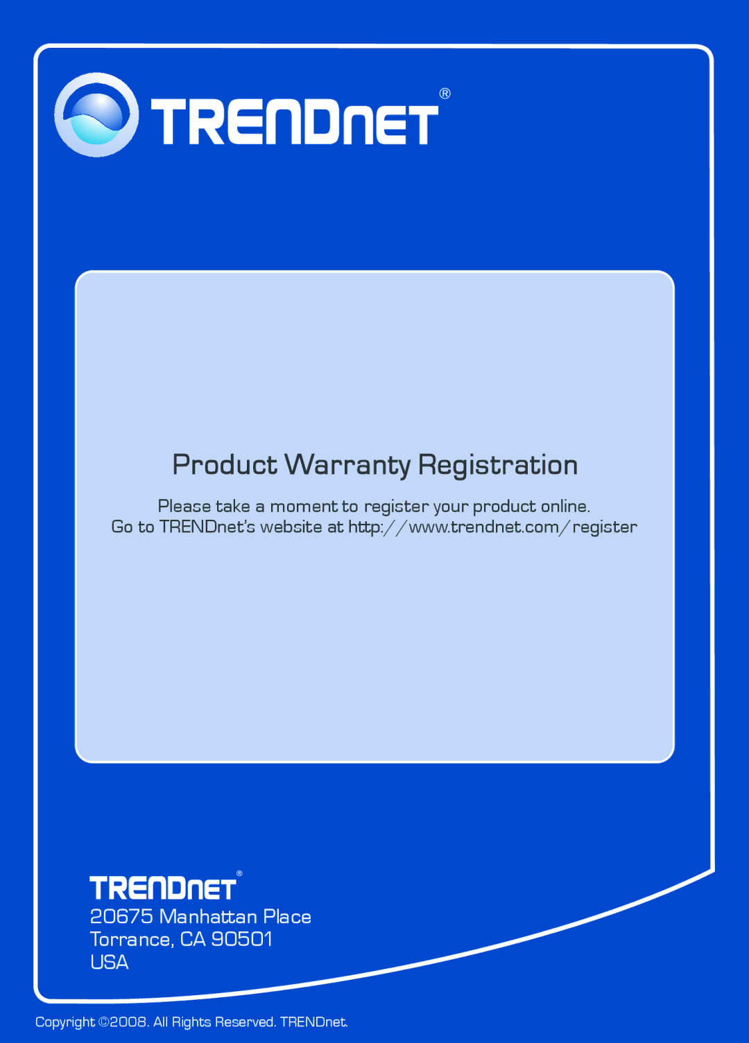 TRENDnet TEGS80G manual Product Warranty Registration 