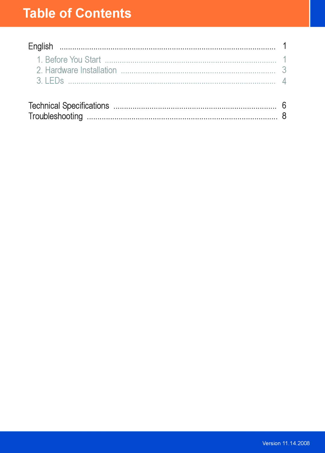 TRENDnet TEGS80G manual Table of Contents 