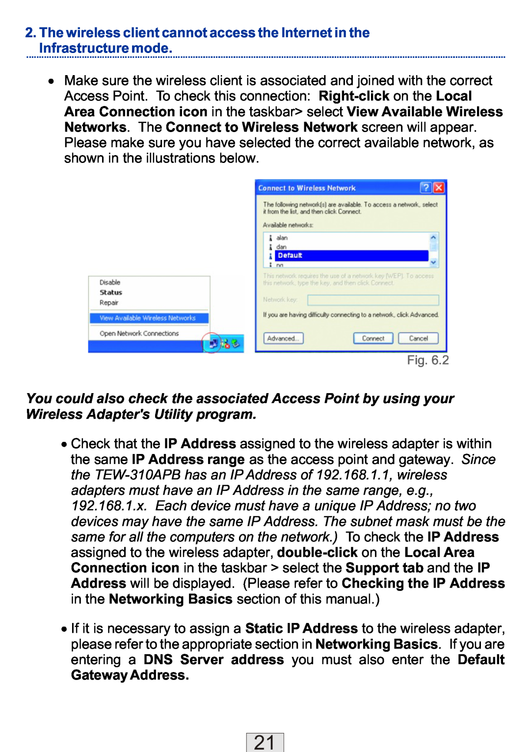 TRENDnet TEW-310APBX manual Gateway Address 