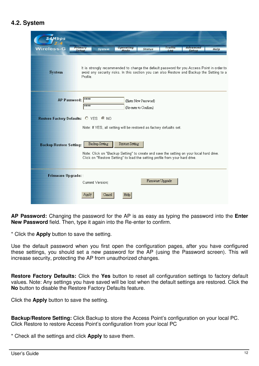 TRENDnet TEW-413APBO manual System 