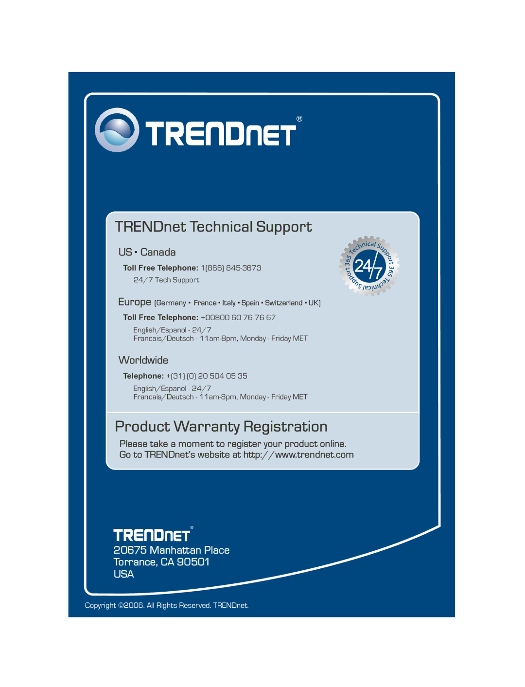 TRENDnet TEW-423PI, TEW-421PC, Wireless Adapter manual Product Warranty Registration 