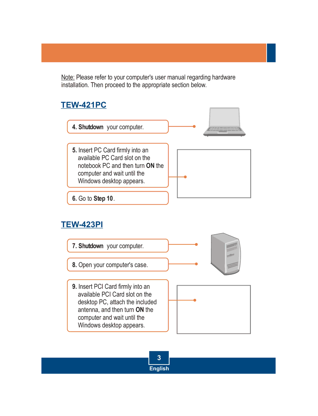 TRENDnet Wireless Adapter, TEW-423PI manual TEW-421PC 