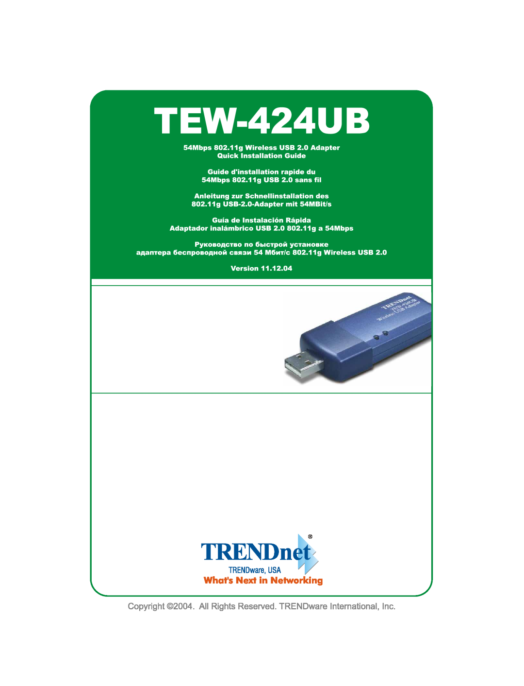 TRENDnet TEW-424UB manual 