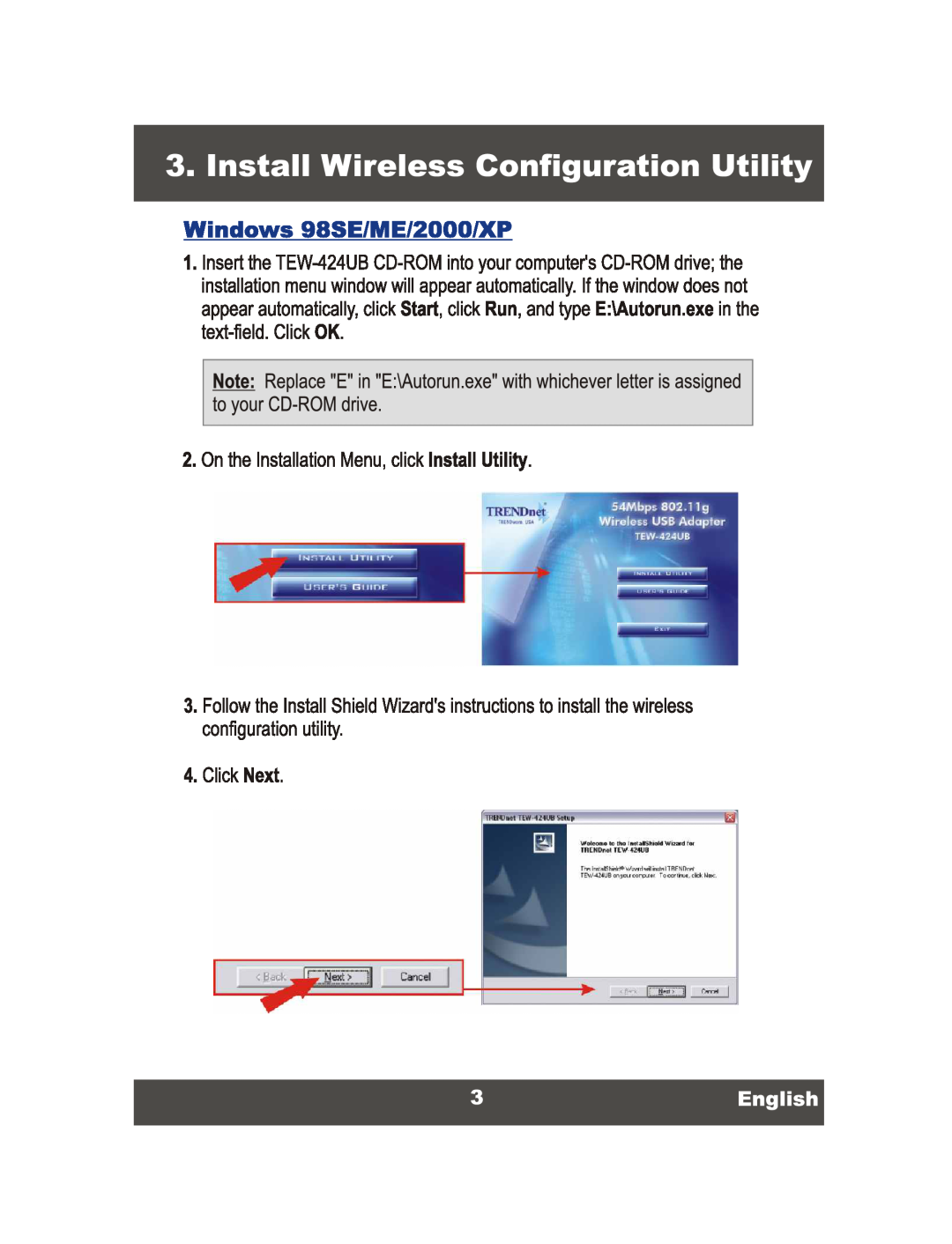 TRENDnet Wireless USB 2.0 Adaptor, TEW-424UB manual 