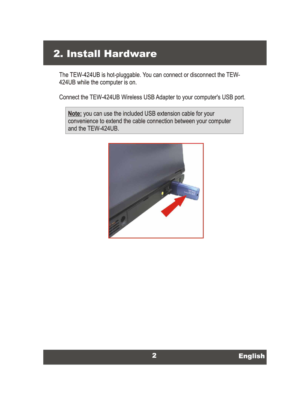 TRENDnet TEW-424UB, Wireless USB 2.0 Adaptor manual 