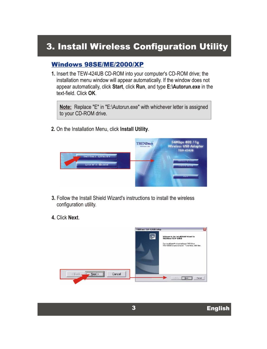 TRENDnet Wireless USB 2.0 Adaptor, TEW-424UB manual 