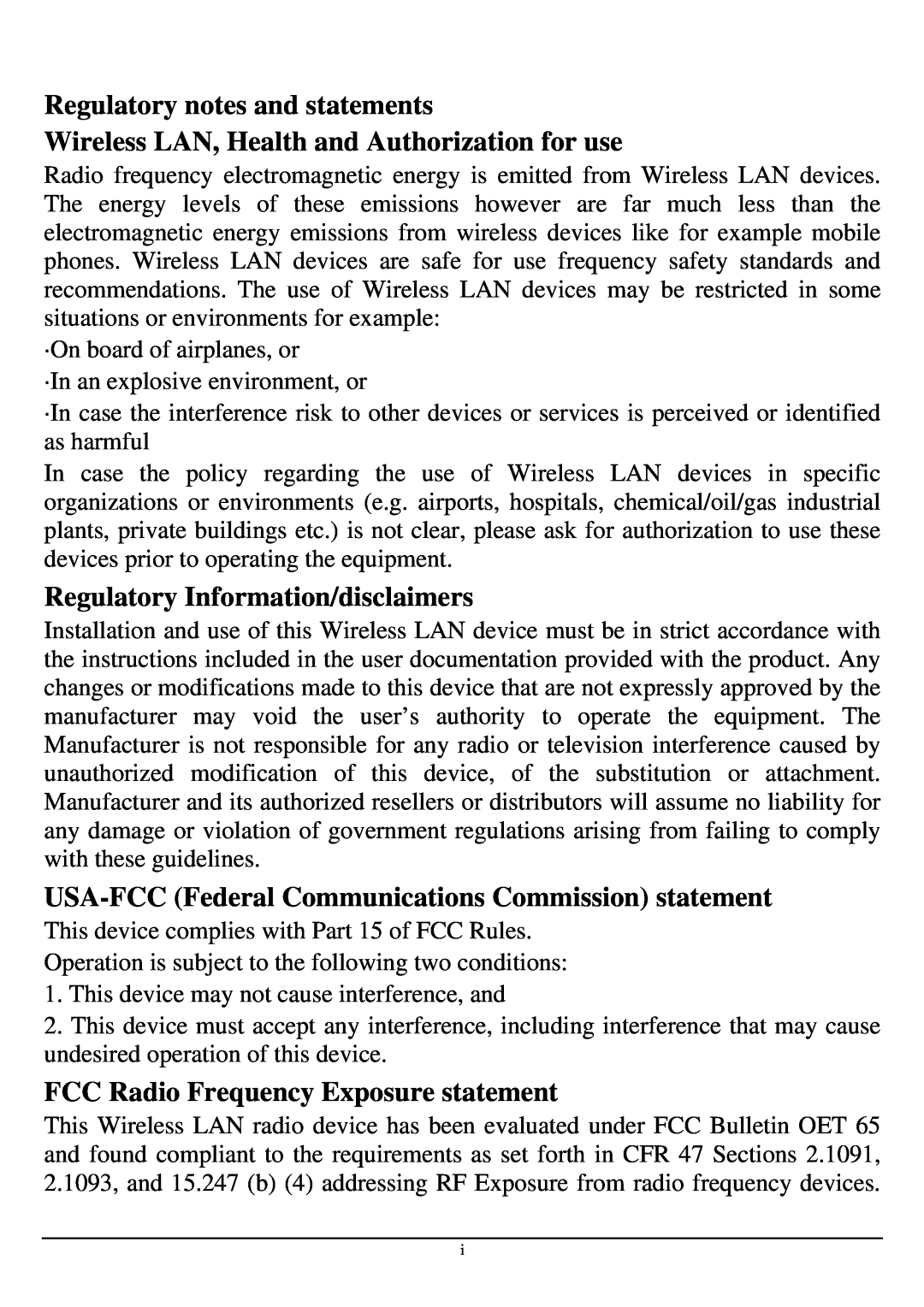 TRENDnet TEW-424UB manual Regulatory notes and statements, Wireless LAN, Health and Authorization for use 