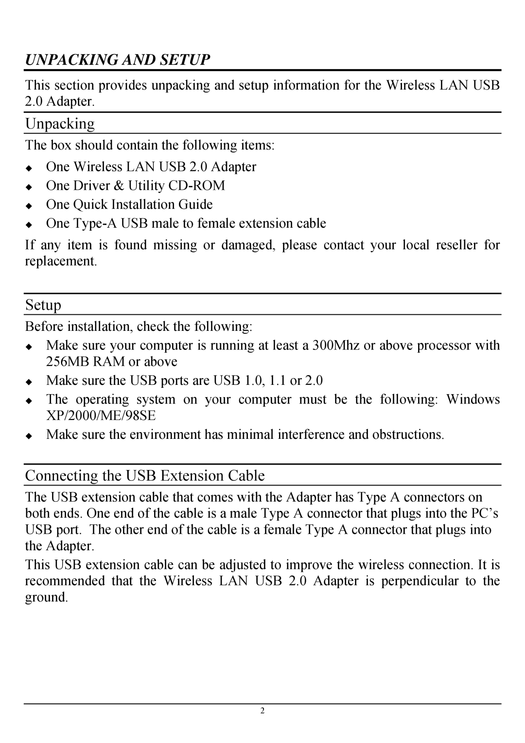 TRENDnet TEW-424UB manual Unpacking and Setup 