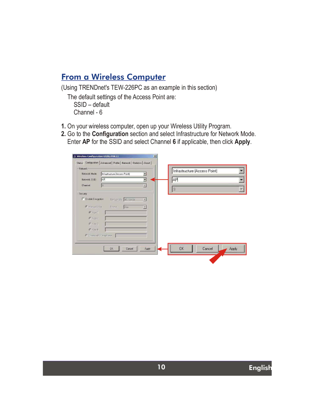 TRENDnet TEW-430APB, Wireless G LAN Access Point manual From a Wireless Computer 