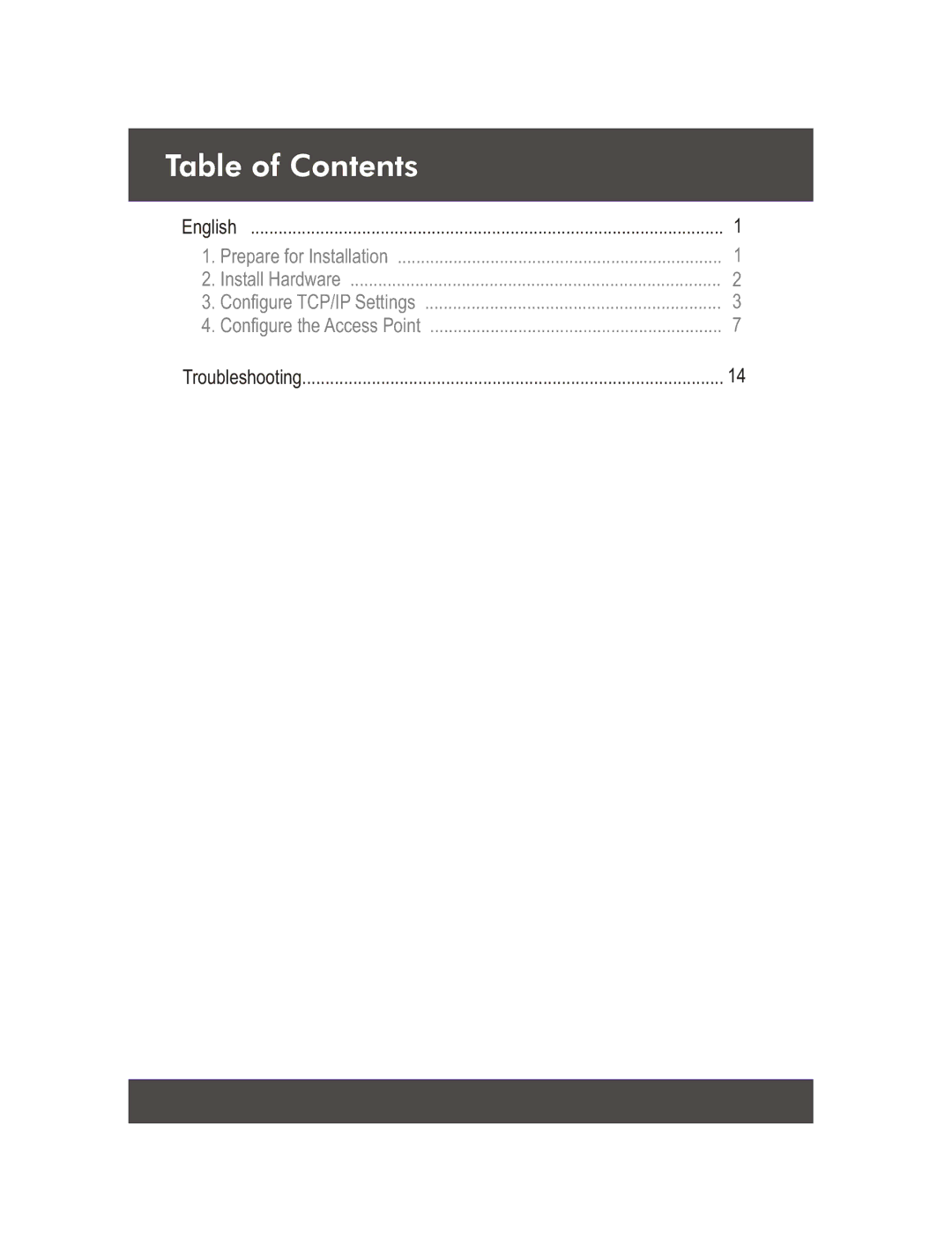 TRENDnet TEW-430APB, Wireless G LAN Access Point manual Table of Contents 