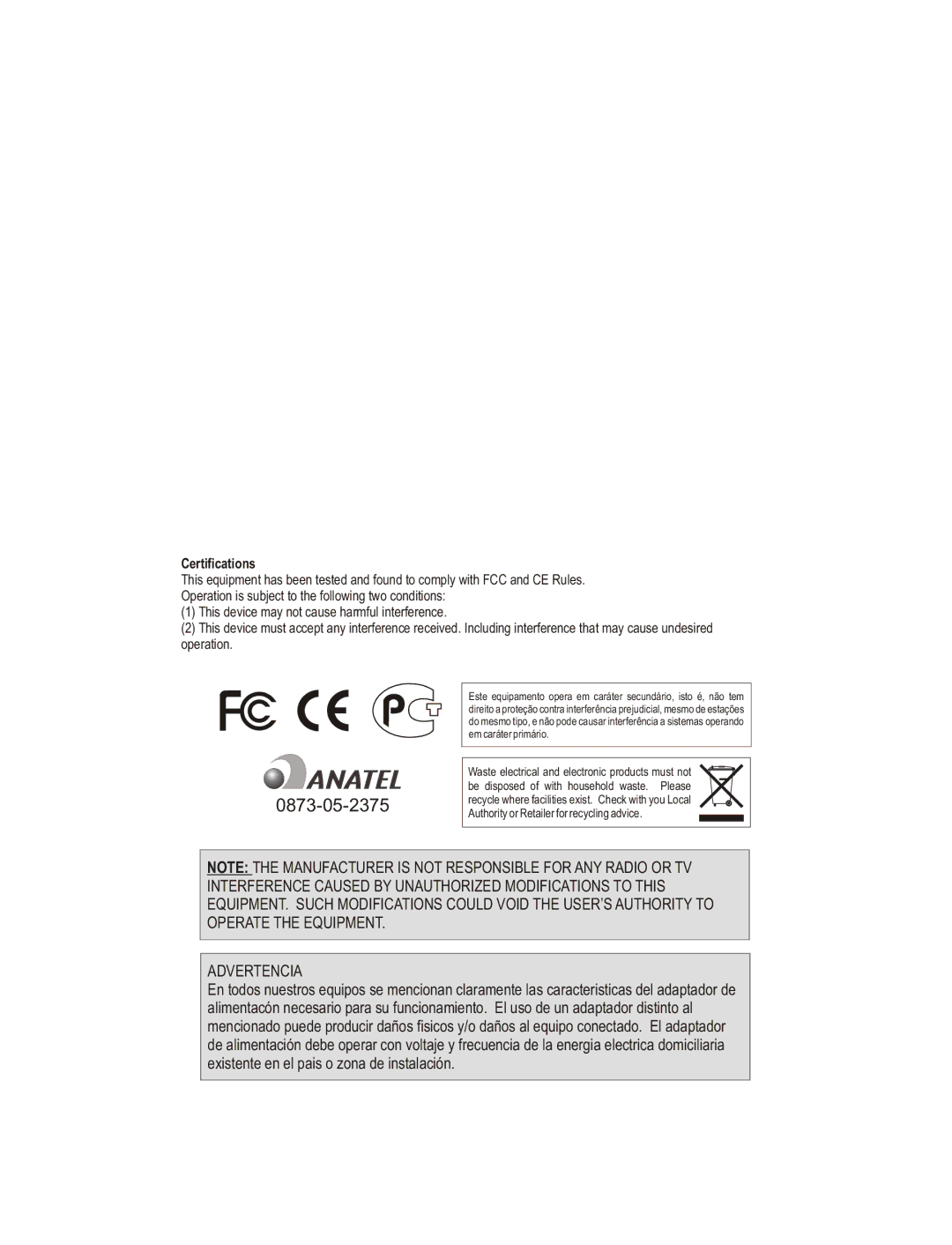 TRENDnet TEW-430APB manual 0873-05-2375 