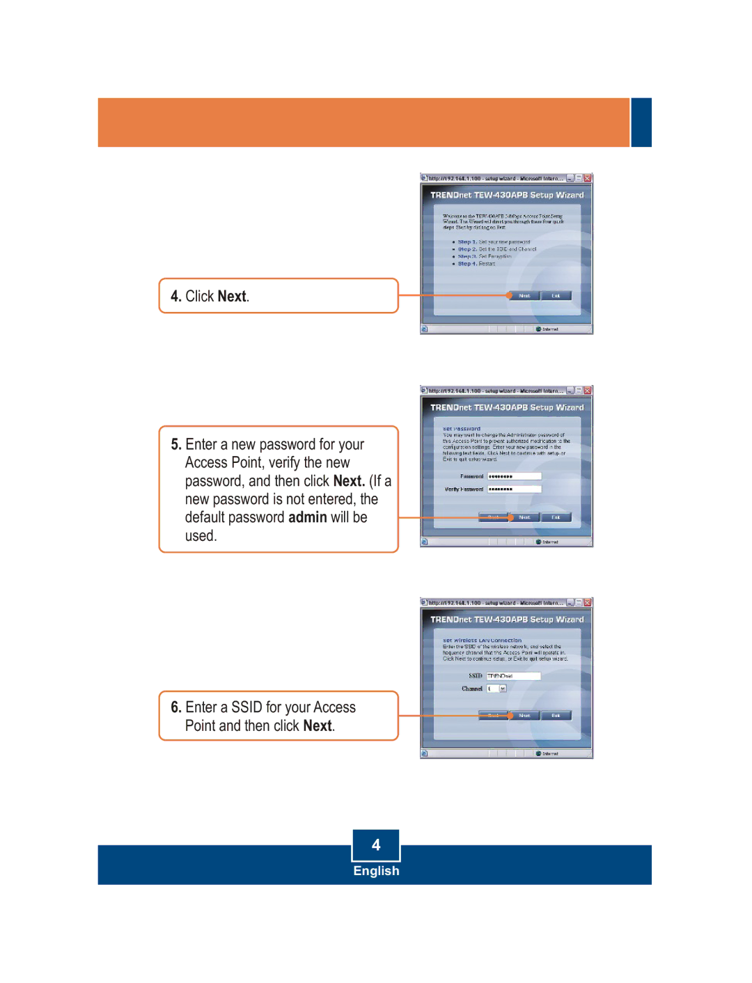 TRENDnet TEW-430APB manual Click Next 