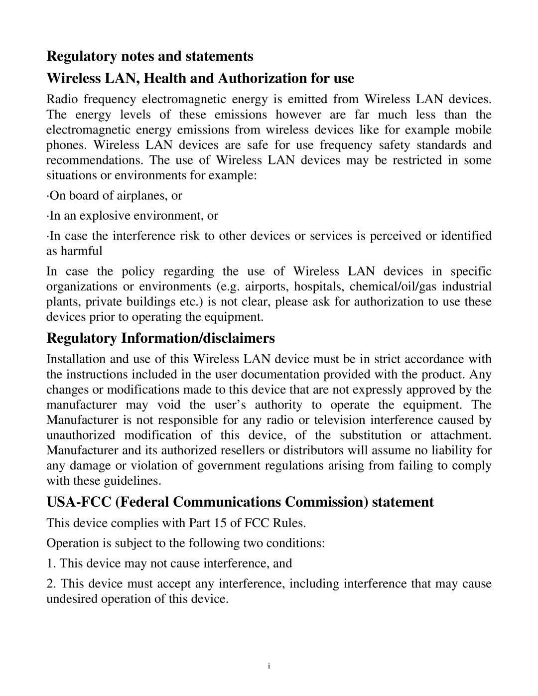 TRENDnet TEW-430APB manual Regulatory Information/disclaimers, USA-FCC Federal Communications Commission statement 