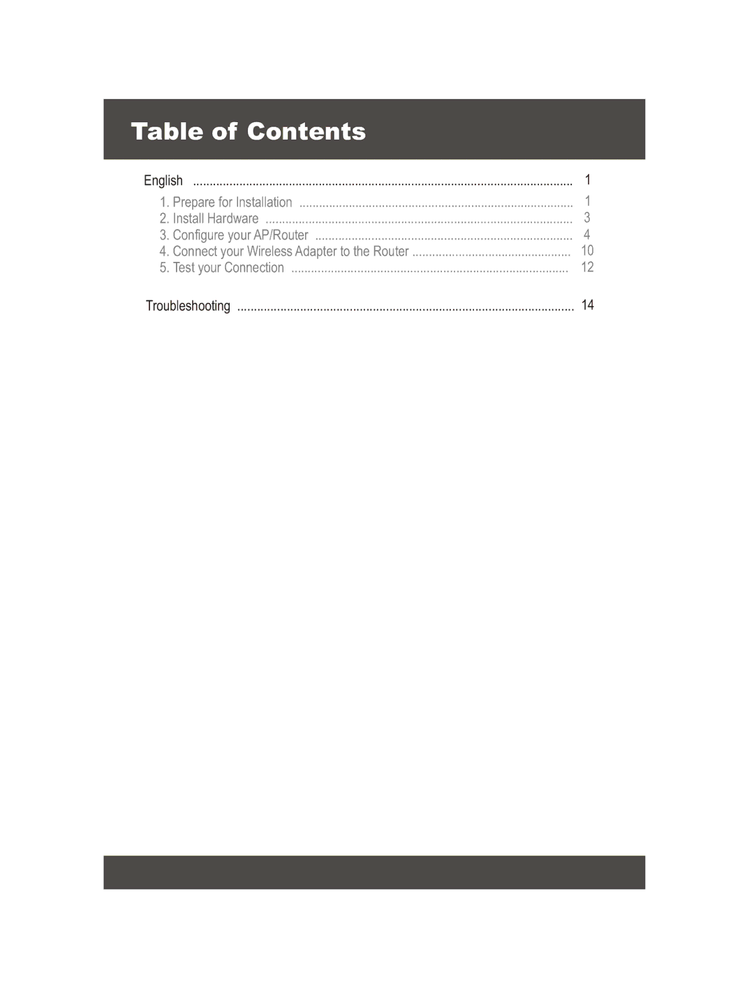 TRENDnet TEW-432BRP, 54Mbps 802.11g Wireless Router manual Table of Contents 