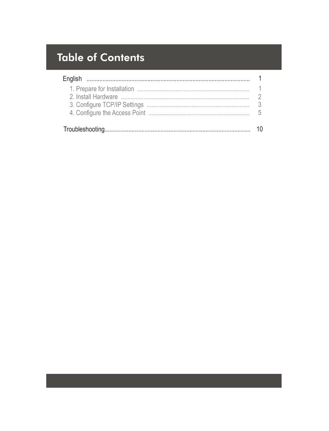 TRENDnet TEW-450APB, Super G Access Point manual Table of Contents 