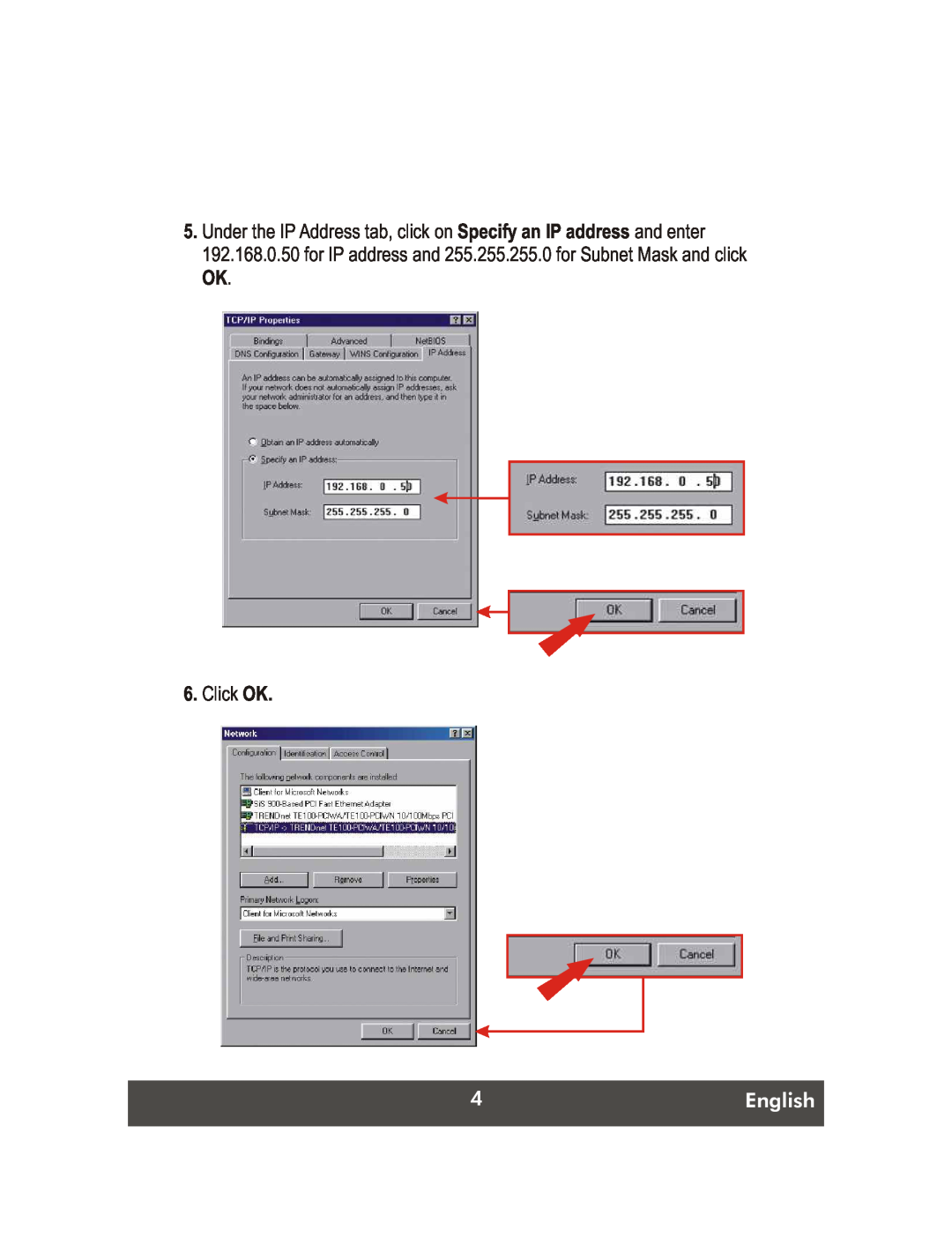 TRENDnet TEW-453APB, Net Spot Wireless Access Point manual Click OK, English 