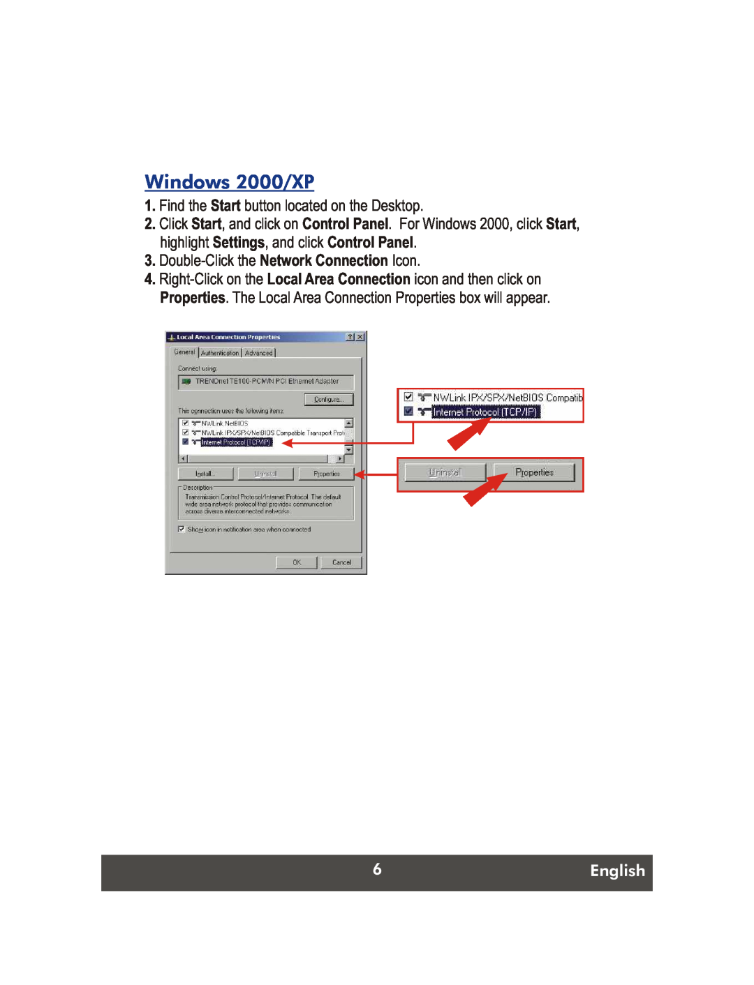 TRENDnet TEW-453APB, Net Spot Wireless Access Point Windows 2000/XP, Find the Start button located on the Desktop, English 