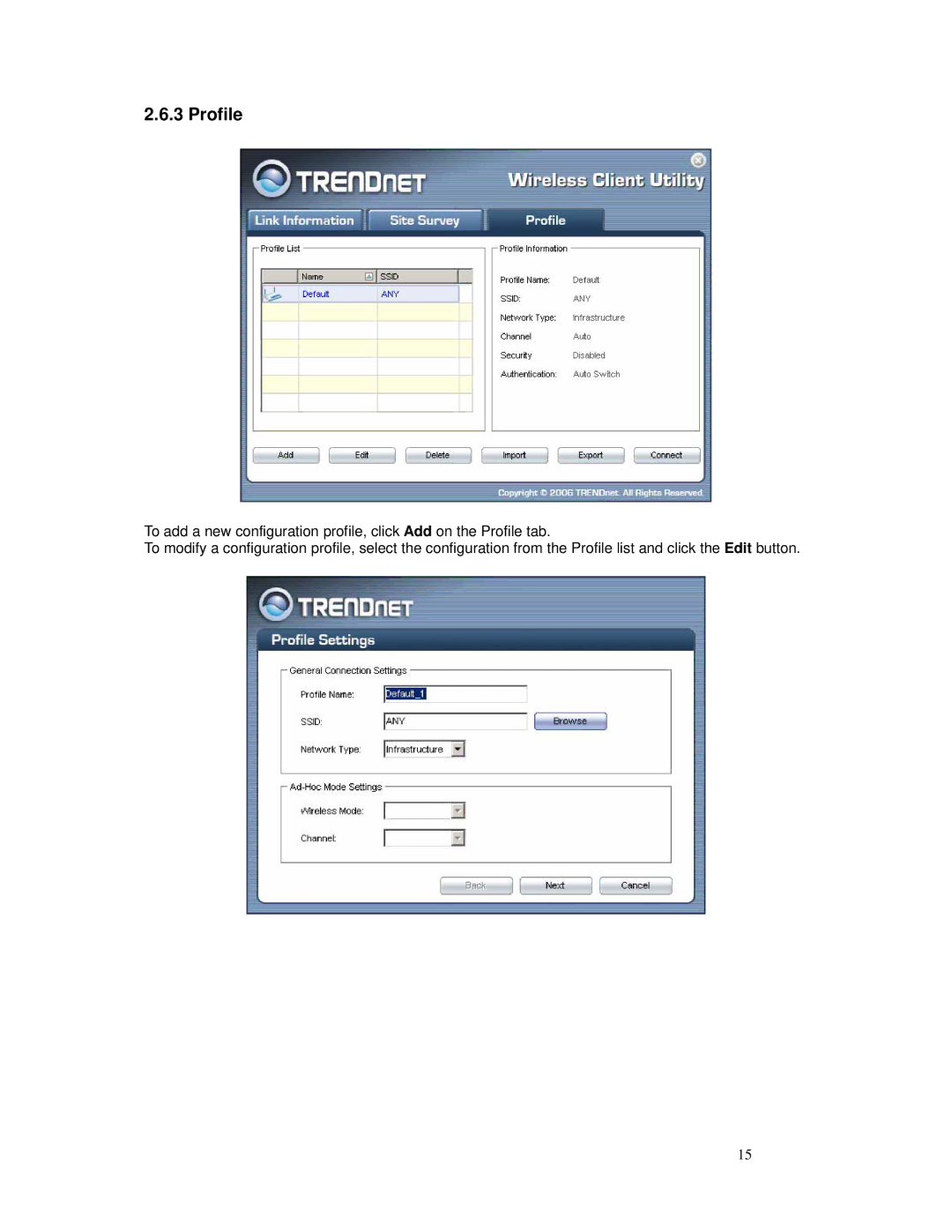 TRENDnet TEW-509UB manual Profile 